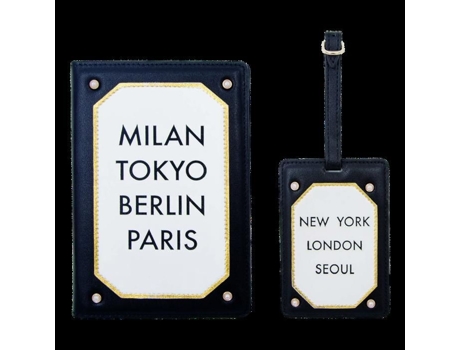 Estojo para passaporte e porta-etiqueta IPHORIA - Milão Berlim Tóquio