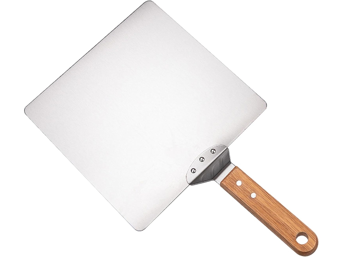 Pá De Pizza Genérica Aço Inoxidável 25cm 10 Polegadas, Também Usada Como Espátula Para Pizza Ou Bolos, Com Cabo De