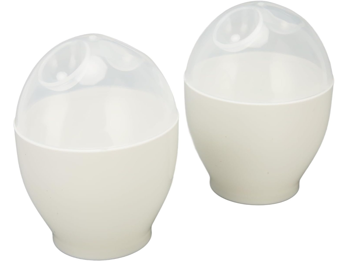 Conjunto De 2 Peças Para Cozinhar Ovos No Micro, Ondas(1 Minuto), Antiaderente, Ideal Para A Cozinha