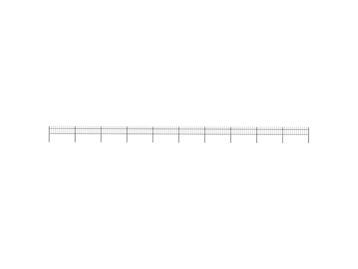 Vidaxl Cerca De Jardim Com Topo Em Forma De Lança Em Aço 1673x60 Cm, Preta