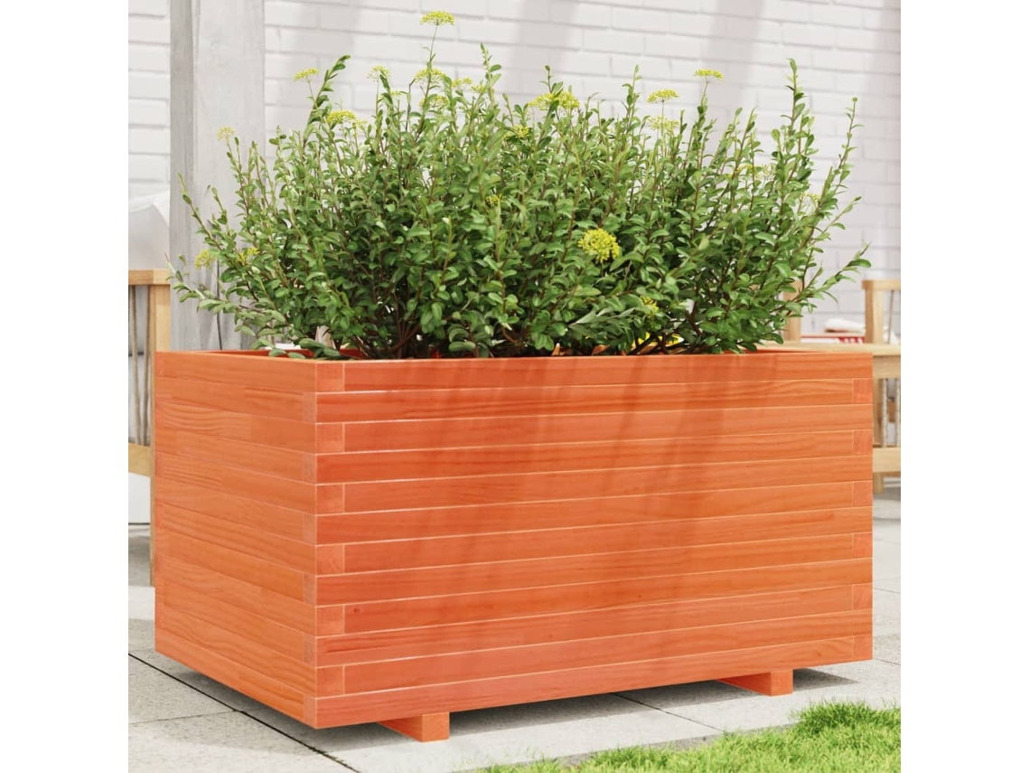 Vidaxl Vaso/floreira De Jardim 90x60x49,5 Cm Pinho Maciço Castanho Mel