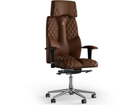 Cadeira de Escritório Ergonómica KULIK SYSTEM Business Stitching PU Couro (Castanho -130x50x50cm)