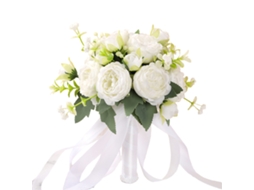 Laxiscreed Buquê De Noiva Com Flores Brancas Para Casamentos Ao Ar Livre