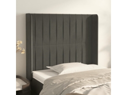 Vidaxl Cabeceira Cama C/ Abas Veludo 83x16x118/128 Cm Cinzento-escuro