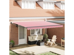 Vidaxl Toldo Retrátil Vermelho E Branco 450 X 300 X 165 Cm