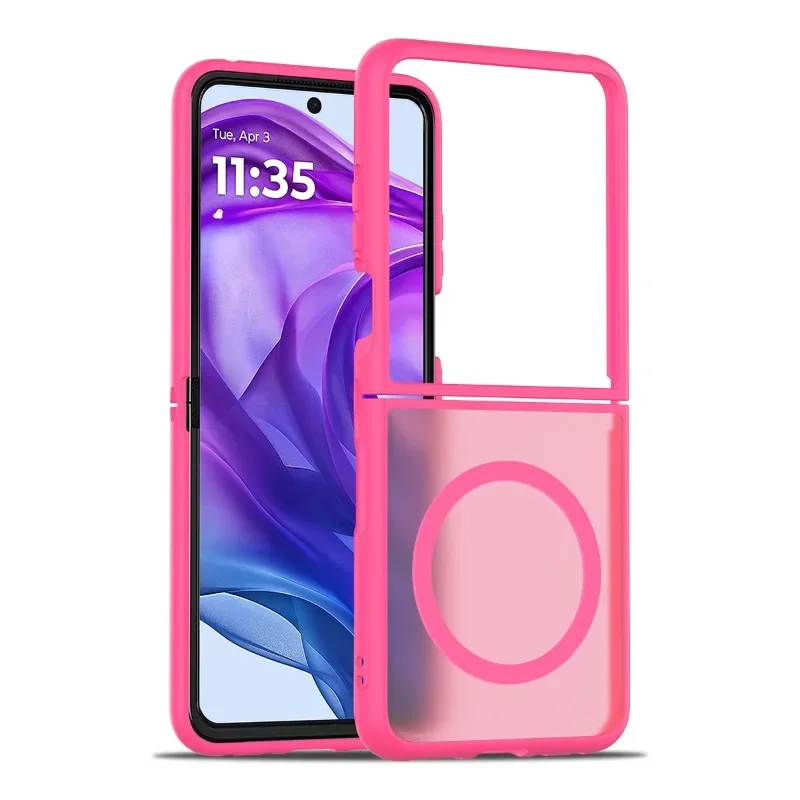 (fushia, Motorola Razr 2025) Fosco Magnético Carregamento De Sucção Dobrável Caso De Telefone, Toque Pele-friendly, À Prova De Choque