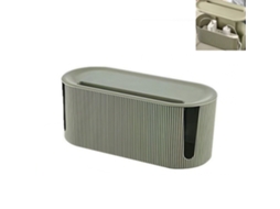 Caixa Gestão Cabos Extensão - Organizador Cabos Secretária - 31x13,5x12,5 Cm - Plástico - Verde