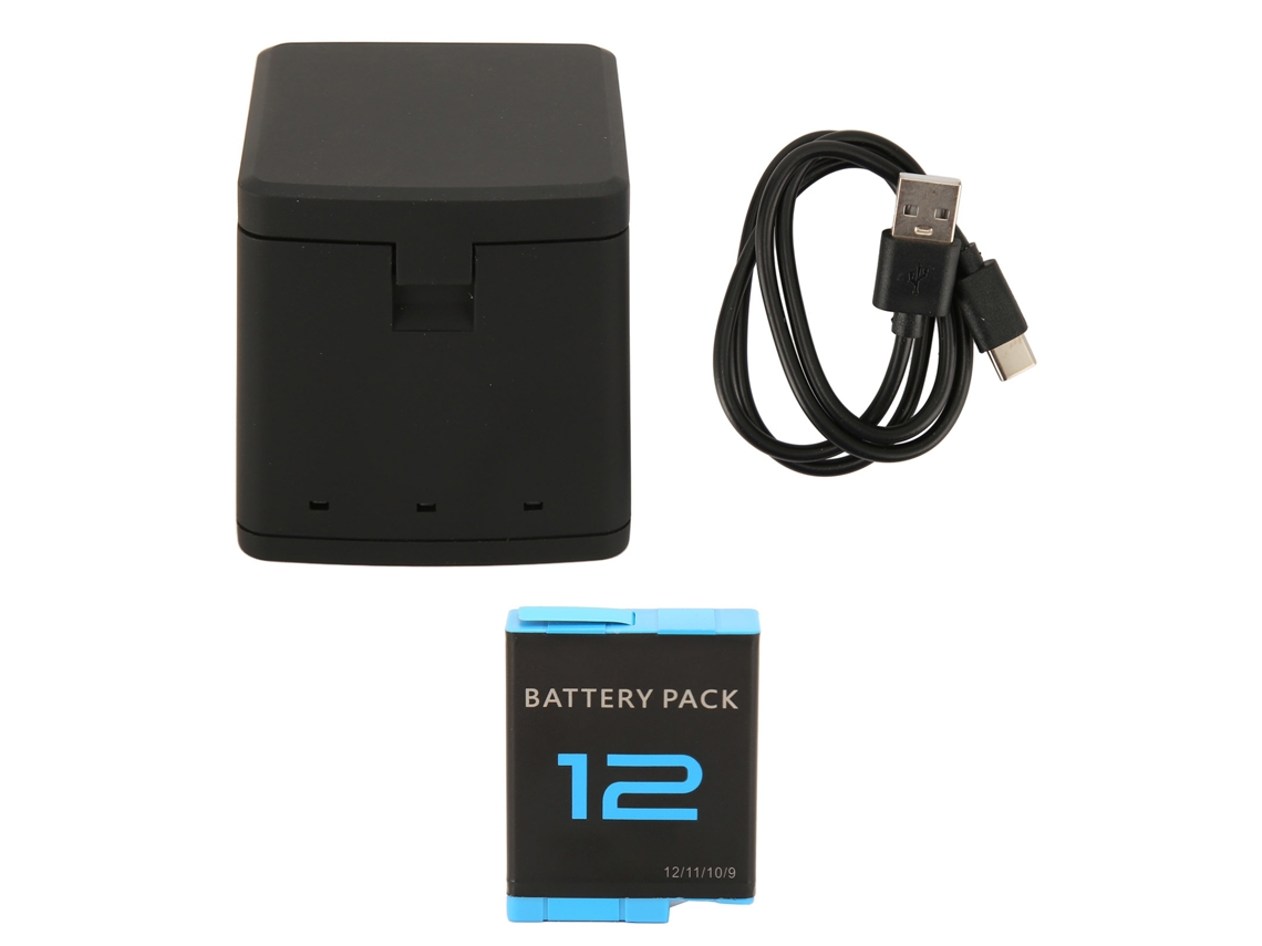 Carregador Mali de Bateria para Câmera, 3 Canais Usb