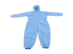 Macacão de proteção antiestático com capuz para limpeza de escritório, tamanho XL, azul.