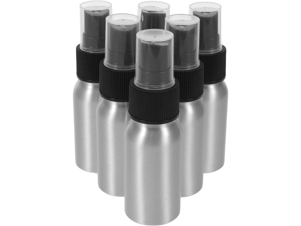 Conjunto De 6 Frascos De Alumínio Com Spray, Mini Pulverizadores De Perfume Recarregáveis.