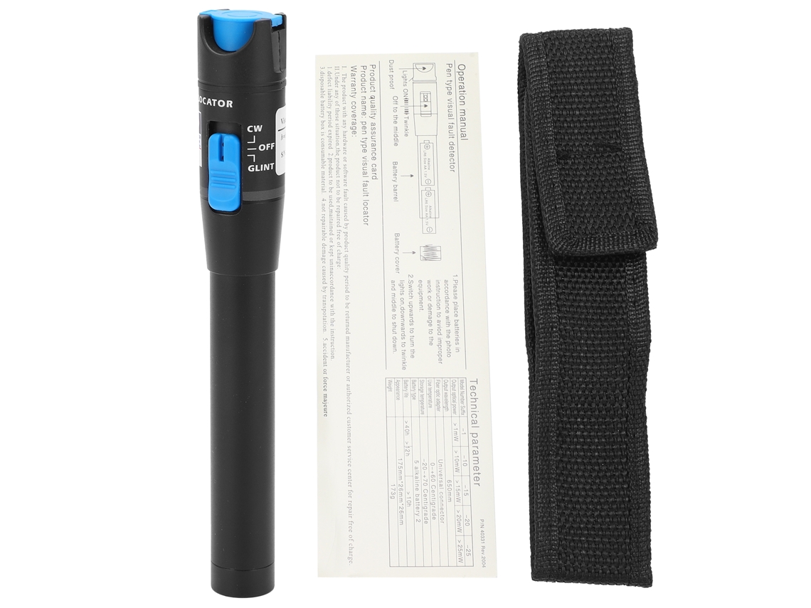 Testador de Fibra Ótica Tl532 1mw Visual Fault Locator Caneta Laser com Liga de Alumínio para Sm Mm Fc/st/sc