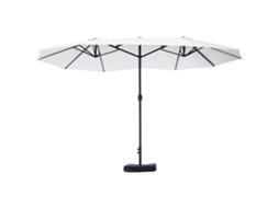 Ombrellone Doppio 12 stecche, base a croce, manovella, 455x265x238 cm, beige, ZENCORE SERVICES