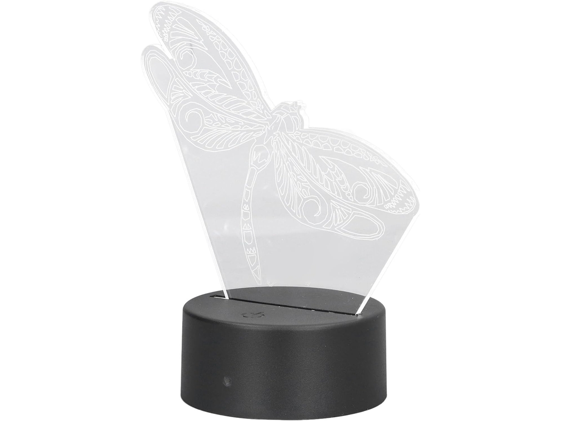 Luminária Noturna Led 3d Dragonfly Em Acrílico Com 7 Cores, Controle