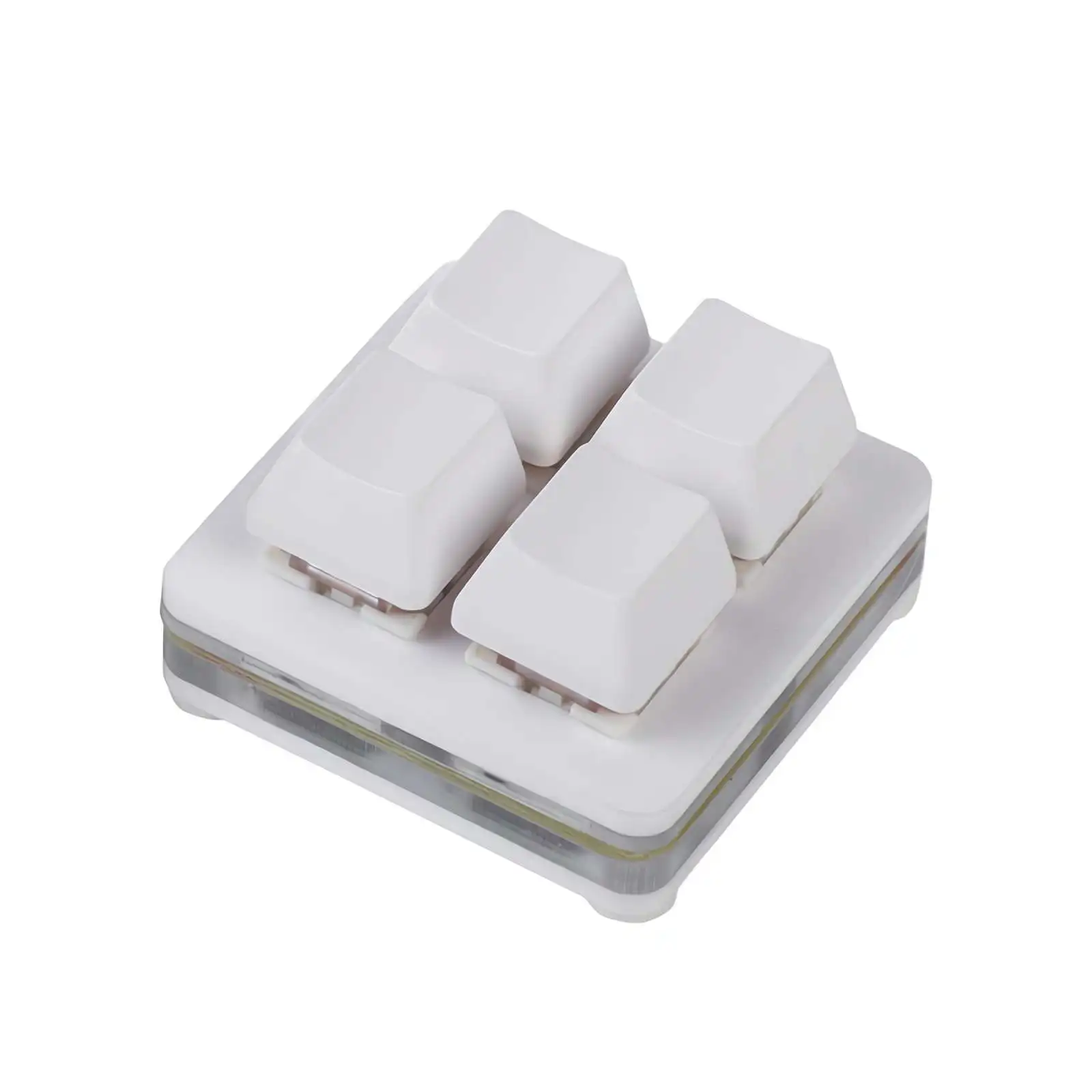 Teclado Mecânico Mini Macro (branco, 4 Teclas) Para Jogos, Controle Multimídia Programável