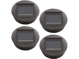 4 peças de luzes solares com lâmpadas LED, capa de lanterna, painel solar AQUAFORGE