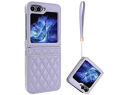 Capa De Celular Vietao Com Compartimento Para Cartão Em Pu Com Textura Rômbica E Cordão