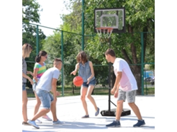 Canestro Basket Altezza Regolabile 160-210cm, Struttura In Acciaio E Base Con Ruote, Tabellone In Pe Trasparente