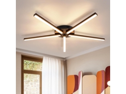 Plafon Led Branco Quente 24w Preto 64,2 Cm Metal 3000k Nettlife