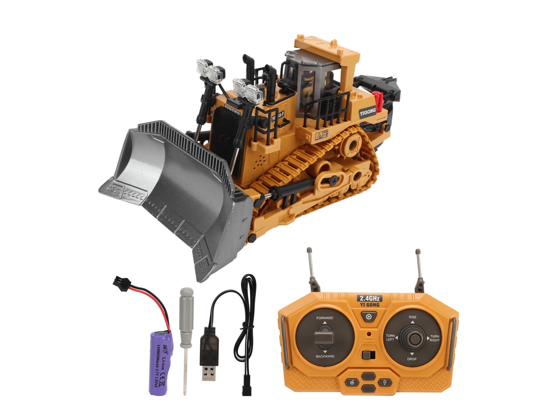 Primerox brinquedo de Escavadeira Carregadeira Controle Remoto 2.4g para Crianças com Luz e Som