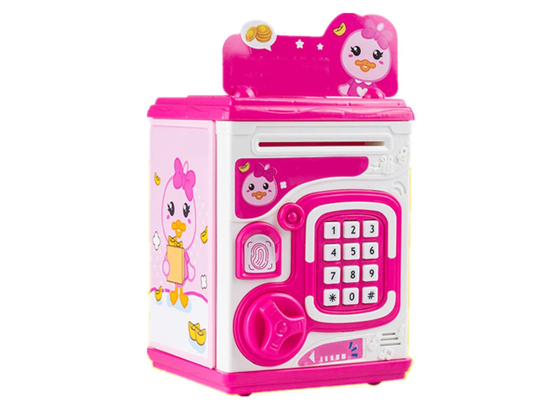 Cofrinho Inteligente com Senha de Voz e Impressão Digital Rosa | S/MARCA