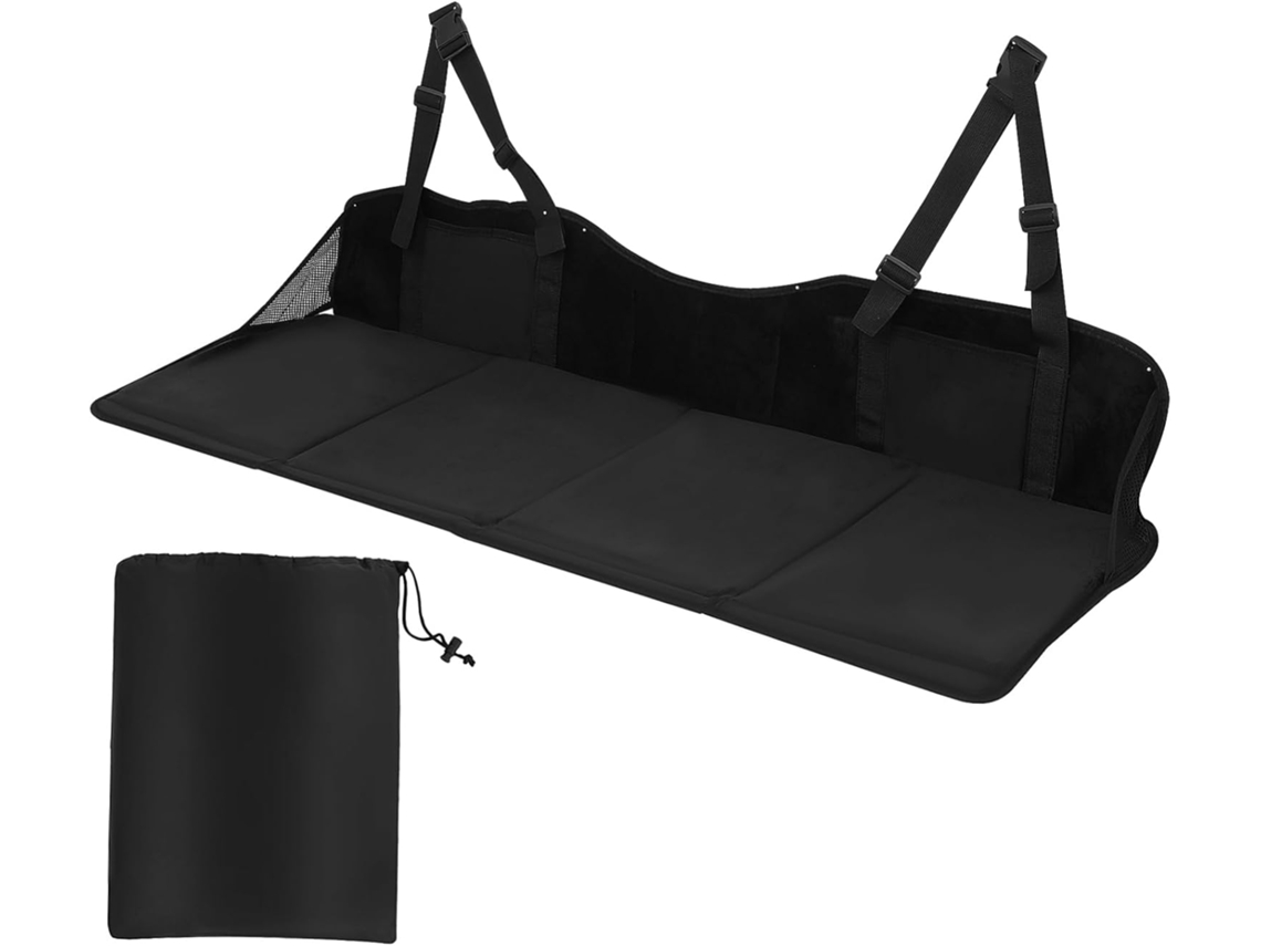 Colchão Para Banco Traseiro De Carro, Flanela Preta, Antiderrapante, Capa Removível, Ideal Para Camping, Suv E Viagens.