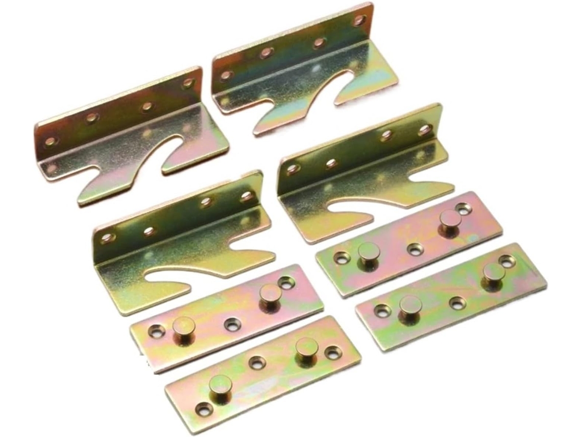 1 Conjunto (4 Peças) De Dobradiças Para Cabeceira Cama, Conector