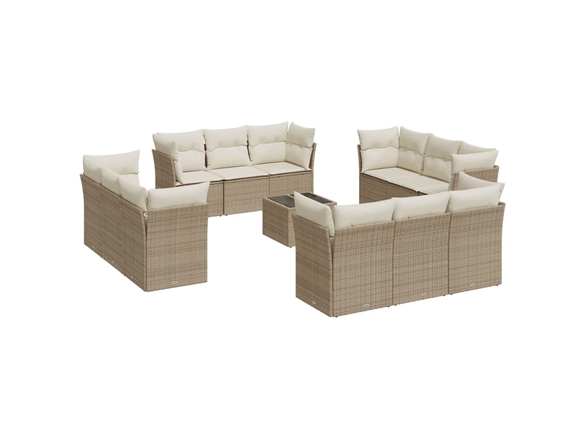 Garden Sofa Set, Garden Sofa Sets Vidaxl Bege Rattan / Vime (n/a)