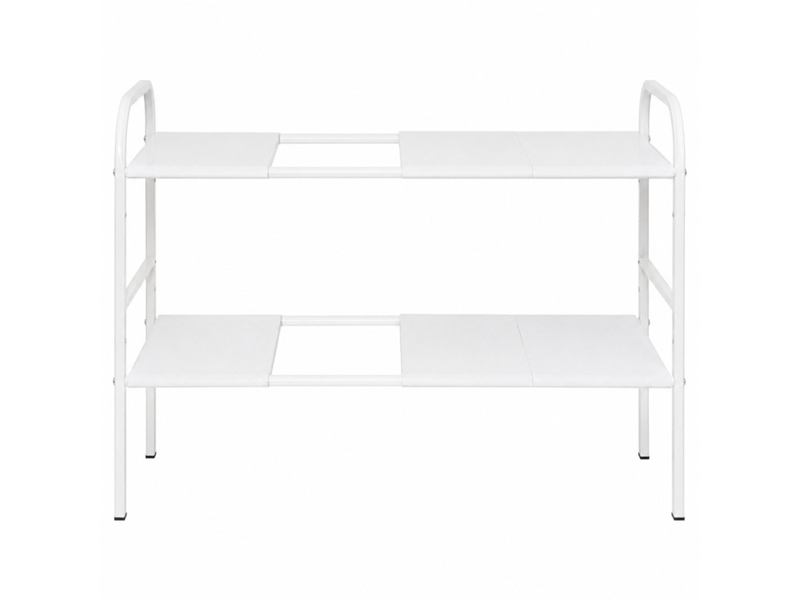 Organizador Sob A Pia, Rack Expansível De 2 Camadas, 34 X 9,6 19 Polegadas, Branco, Para Armário Banheiro Cozinha