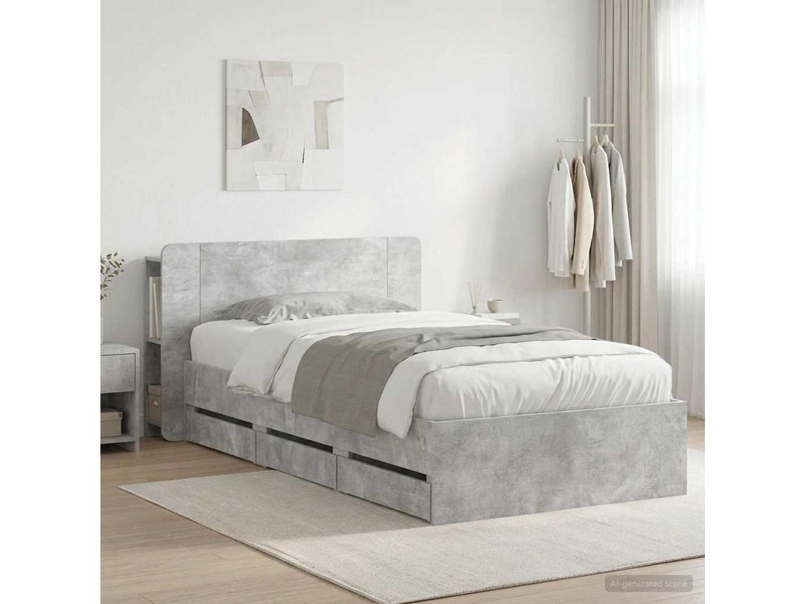 Vidaxl Estrutura De Cama Com Armazenamento E Cabeceira 90 X 190 Cm