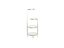 Prateleira ALEXANDRA HOUSE LIVING em metal dourado e vidro, 32,5x30x86cm