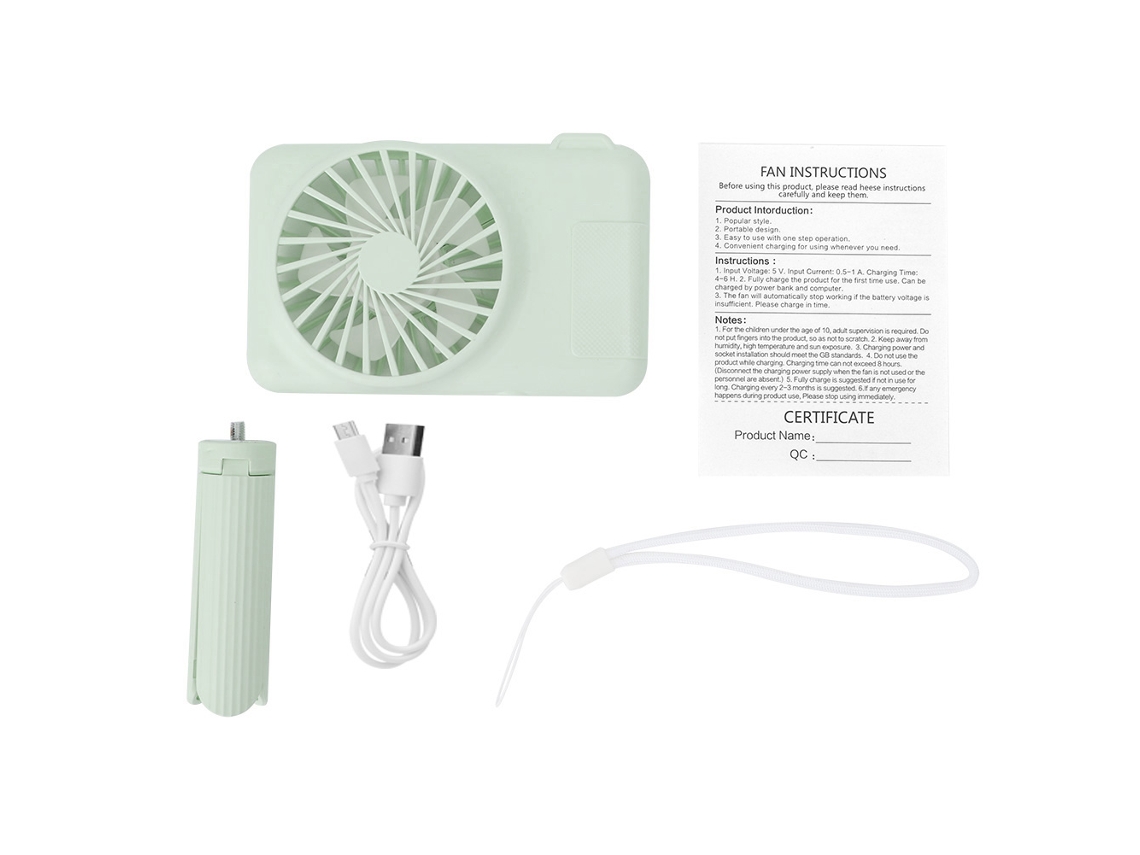 Ventilador Portátil Usb Recarregável Verde