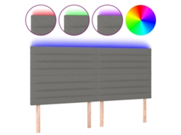 Led Headboard, Led Headboards Vidaxl Cinzeto Tecido (180 X 5 X 118/128 Cm)