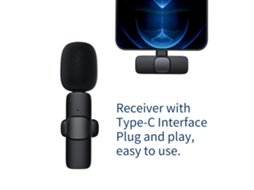 Microfone Lavalier Sem Fio Mini 360° Omnidirecional Redução De Ruído Compatível Com Smartphone Android Type-c Para Gravação Vlog Live Stream