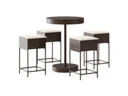 Garden Bar Set, Garden Bar Sets Vidaxl Marrom Rattan / Vime (n/a)