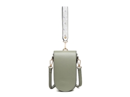 Saco para Celular Pu Pequeno Feminino Design de Ombro Simples Bonito Camadas Verde