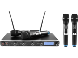 Sistema de Microfone sem Fio OMNITRONIC UHF-304 de 4 canais 823-832/863-865MHz