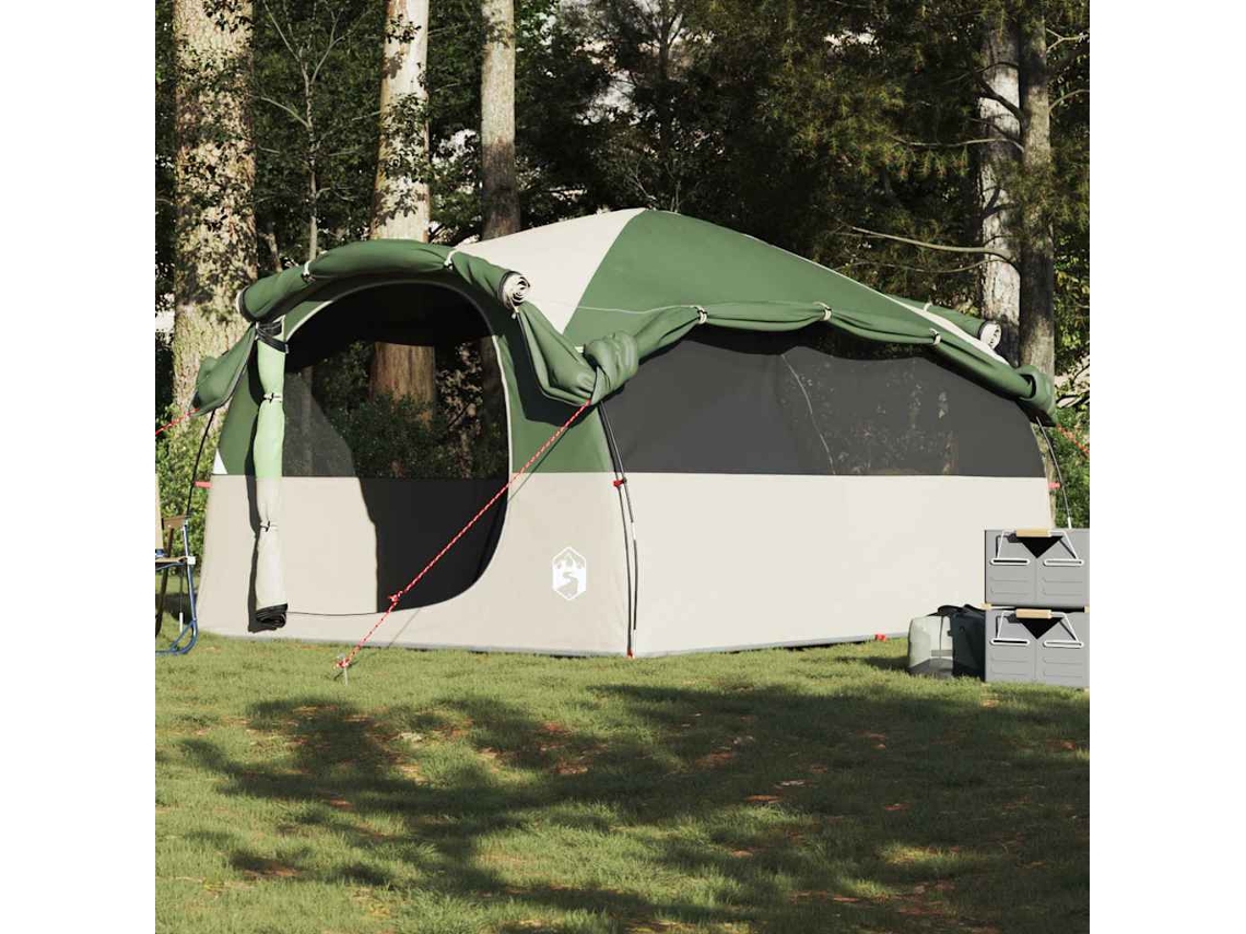 Vidaxl Tenda Familiar Túnel Para 6 Pessoas Resistente À Água Verde