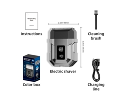 Barbeador Elétrico De Lâmina Recíproca Para Homens, 3 Lâminas, À Prova D'água Ipx7, Led Indicador De Tempo Restante (cinza) Czhhmart