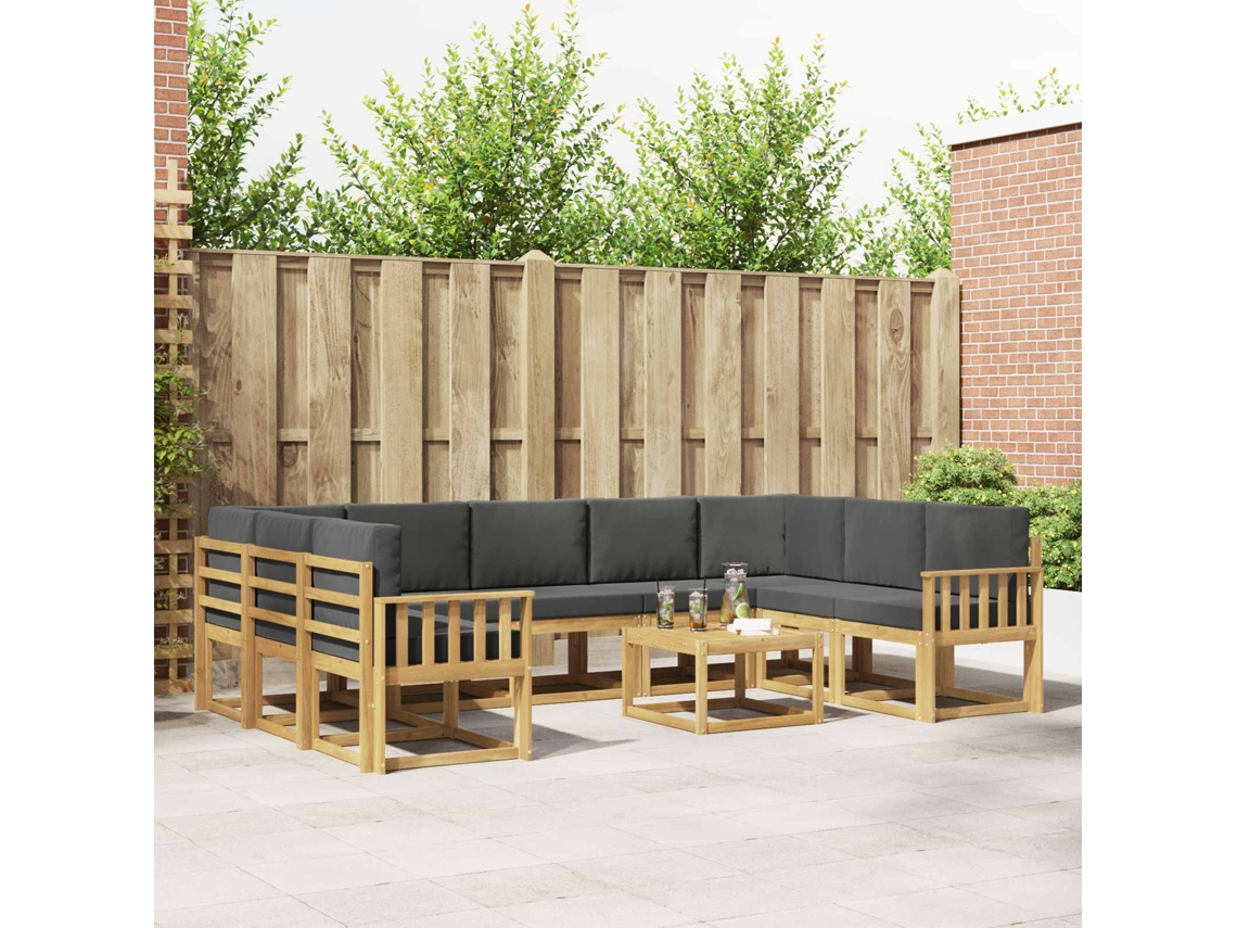 Vidaxl Conjunto De Sofás Para Exterior 10 Pcs Branco E Antracite