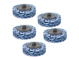 Conjunto de 5 discos de lixa de poliuretano de 50 mm com trava de rolo e 2 polos para remoção de ferrugem e tinta (azul)