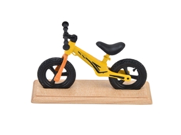 Mali bicicleta Miniatura de Metal e Madeira Composta para Decoração de Casinha de Bonecas Amarela