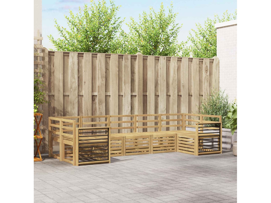 Vidaxl Conjunto De Sofás Para Exterior 7 Unid. Branco