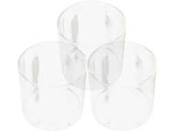 Conjunto De 3 Vasos Cilíndricos De Vidro Transparente, 10x10 Cm, Para Hidroponia, Arranjos Florais E