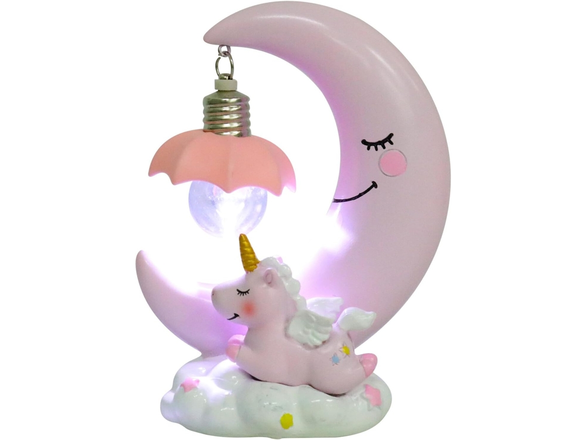 Luminária Noturna Sewacc Decorativa Em Resina Formato De Lua Leve E