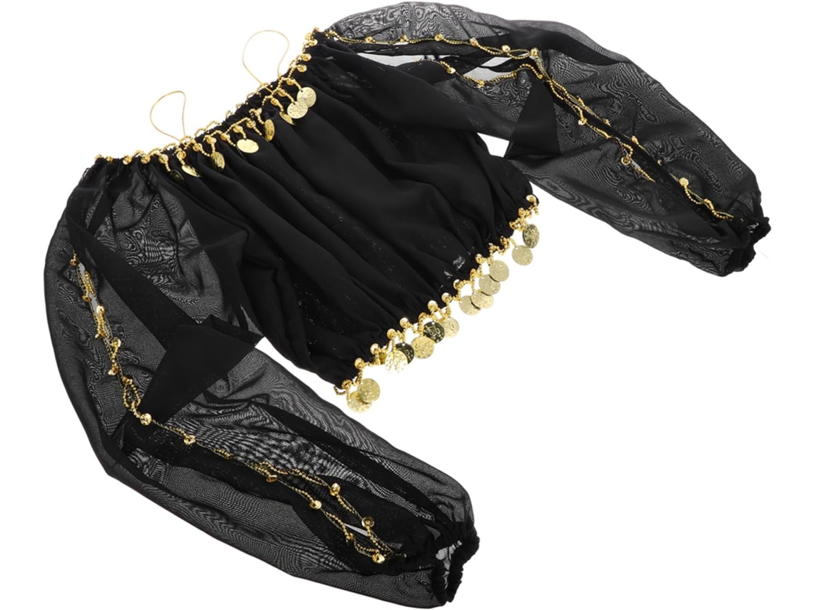 Top De Manga Comprida Para Apresentações Tribais, Elegante Conjunto De Dança Do Ventre Com Mangas.