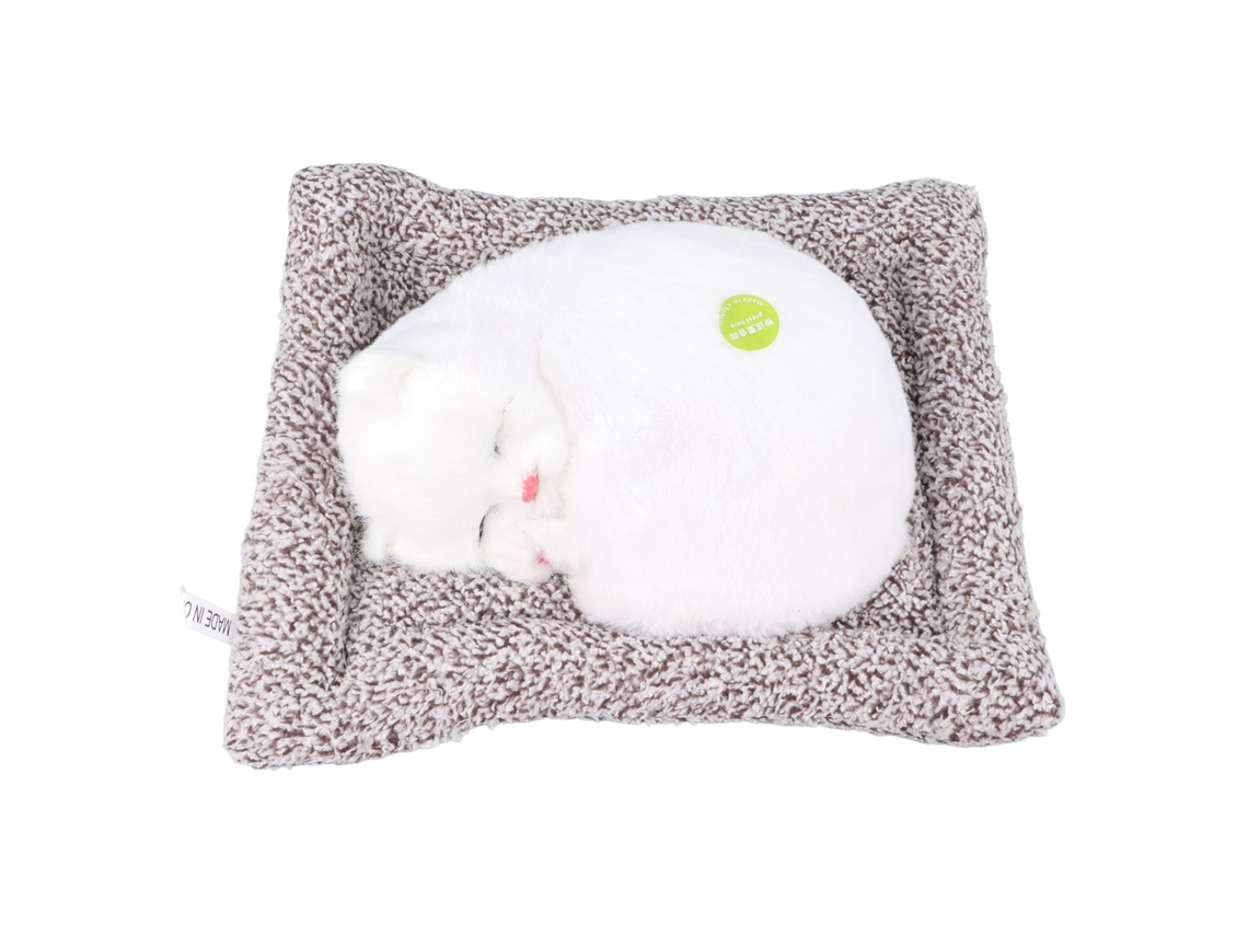 Primerox gato de Pelúcia Simulação Vida Real Decorativo Brinquedo Soft Anti descoloração para Crianças Branco