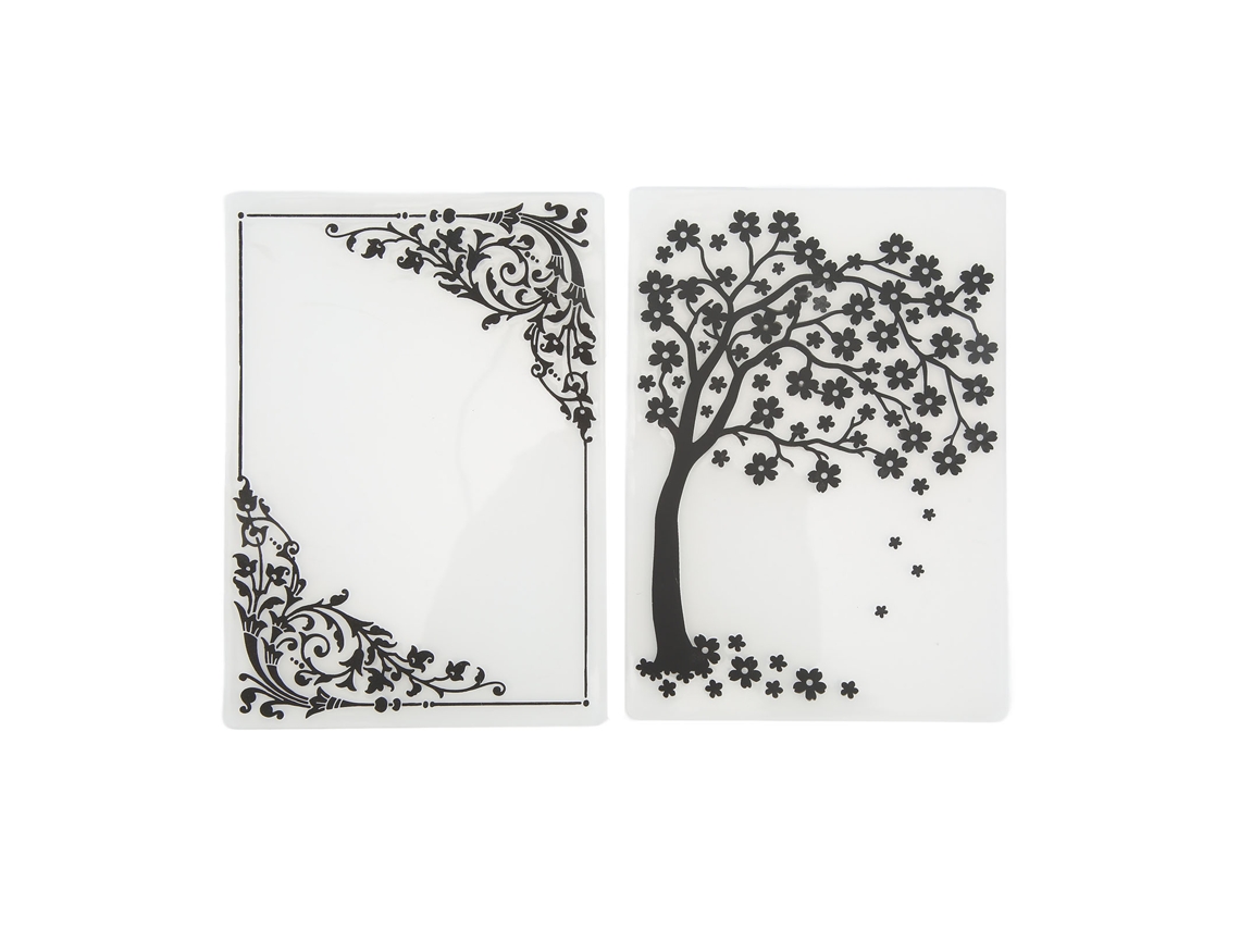 2pcs Carpetas De Grabado Plástico Plantillas Texturas Decorativas Para Scrapbooking Y Tarjetas Diy