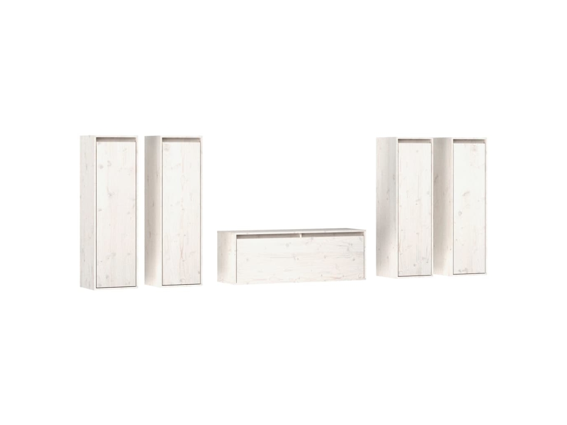 Tv Cabinet Set, Tv Cabinet Sets Vidaxl Branco Madeira De Pinho (n/a)