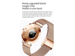Smartwatch Bestvite T8 para mulheres e lares, tecido amoled de 1,32 polegadas, aparência minimalista ultrafina, 6,8 mm, dourado Bestvite