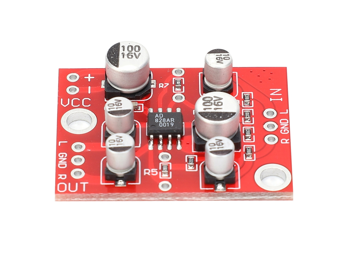 Módulo de Placa Amplificada Ad828 Pré amp Op amp Áudio Componentes Eletrônicos Dc5 15v